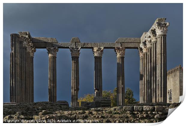 Roman Temple of Evora Print by Angelo DeVal