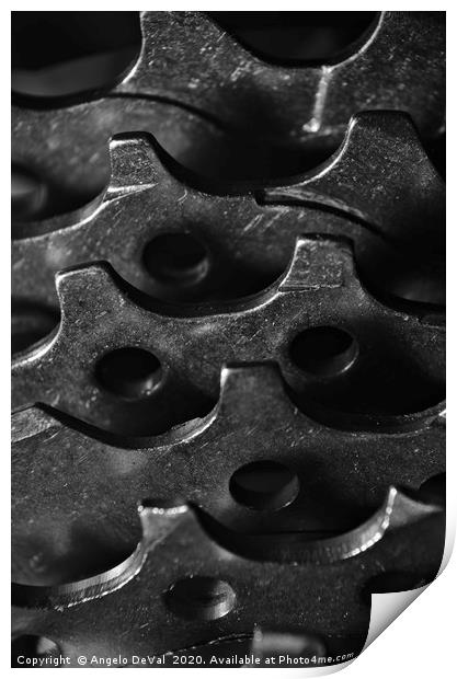 Bicycle Gears in Monochrome Print by Angelo DeVal