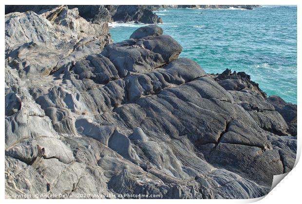 Porto Covo Rocks and Sea Print by Angelo DeVal