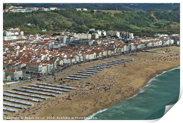 Nazare beach during summertime Print by Angelo DeVal
