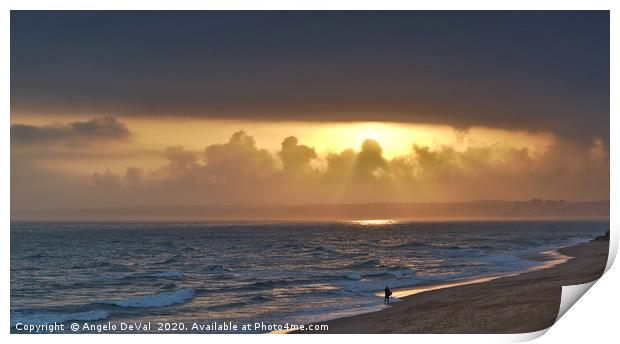 Lone Surfer Print by Angelo DeVal