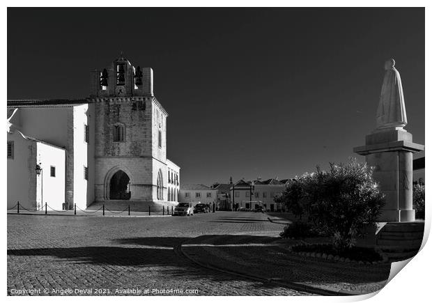 Faro old town center. Algarve Portugal Print by Angelo DeVal