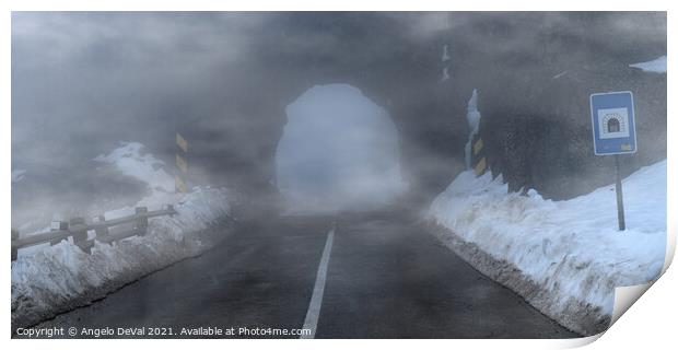 Serra da Estrela Rock Tunnel and Fog Print by Angelo DeVal