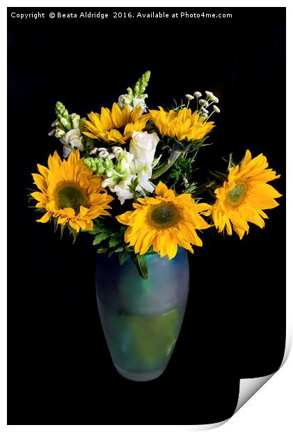 Bouquet of sunflowers Print by Beata Aldridge