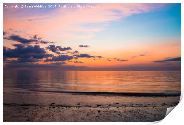 Sunset and sea Print by Beata Aldridge