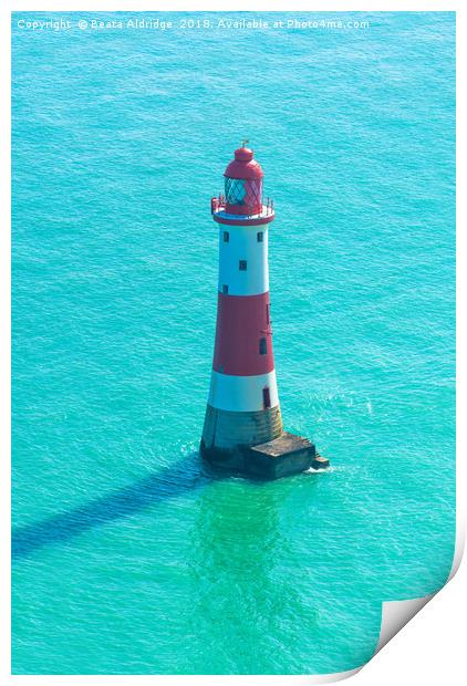 Beachy Head lighthouse Print by Beata Aldridge