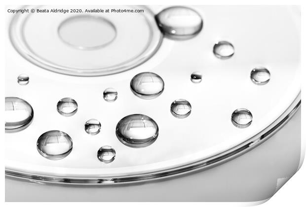 CD with water droplets Print by Beata Aldridge