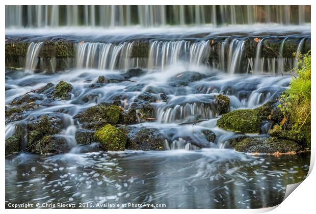 Water Falls at Leeds Castle Print by Chris Pickett