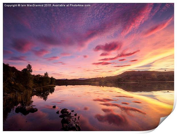 Loch Na Ba Ruaidhe Sunset Print by Iain MacDiarmid