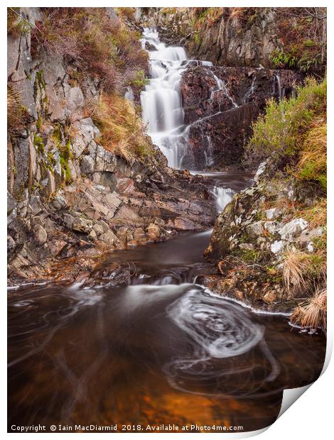 Allt Charaidh Waterfall Print by Iain MacDiarmid