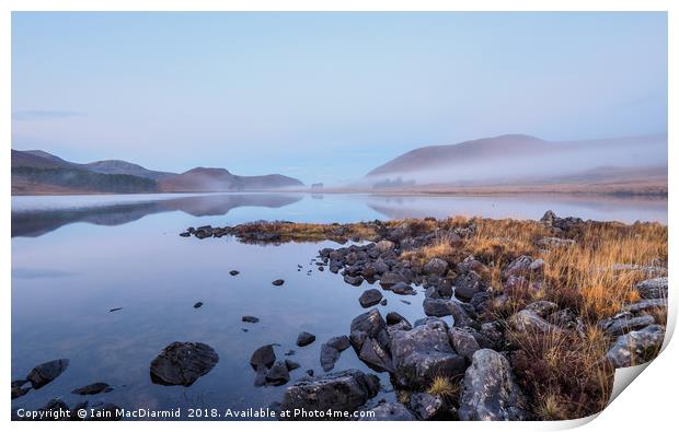 Misty Loch Droma Print by Iain MacDiarmid