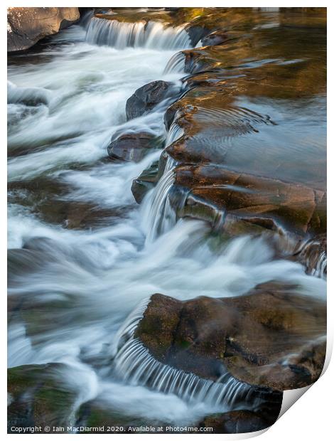 River Grudie Cascade Print by Iain MacDiarmid