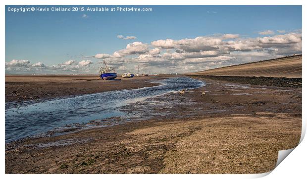 Fishing Boats at low tide Print by Kevin Clelland