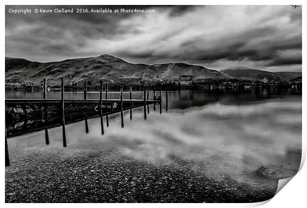 Jetty at Derwent Water in the Lake District Print by Kevin Clelland