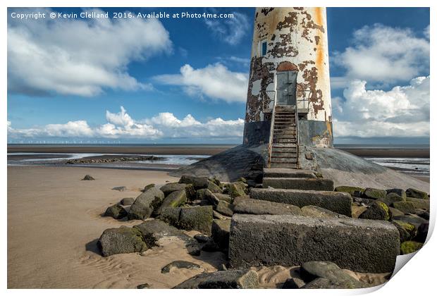 Talacre Beach Lighthouse Print by Kevin Clelland