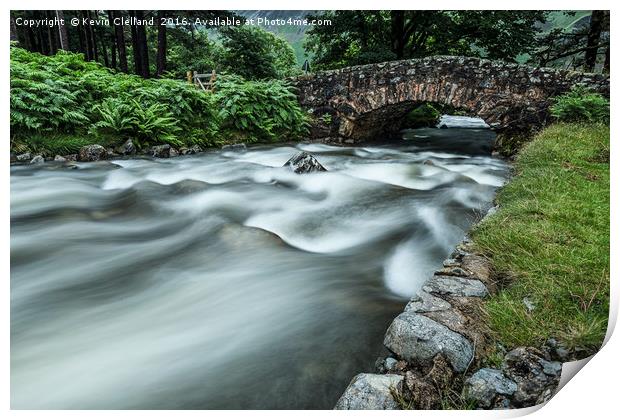 River Flowing Print by Kevin Clelland
