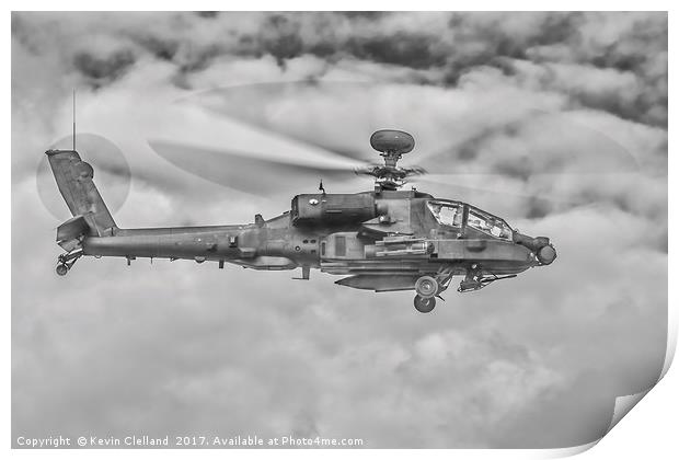 Apache Helicopter Print by Kevin Clelland