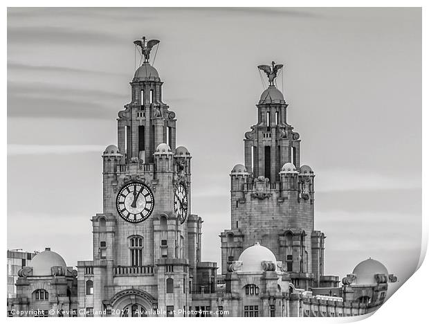 Liverpool's Liver Birds Print by Kevin Clelland