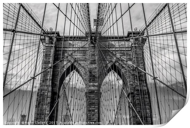 Brooklyn Bridge Print by Kevin Clelland