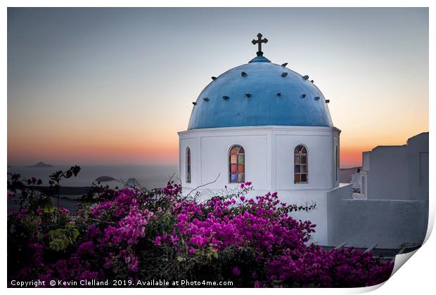 Anastasi Church Imerovigli Santorini Print by Kevin Clelland