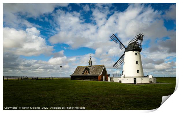 Lytham St.Annes windmill Print by Kevin Clelland