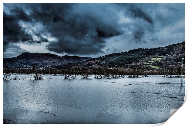  Conwy Valley in Flood  Print by Chris Evans