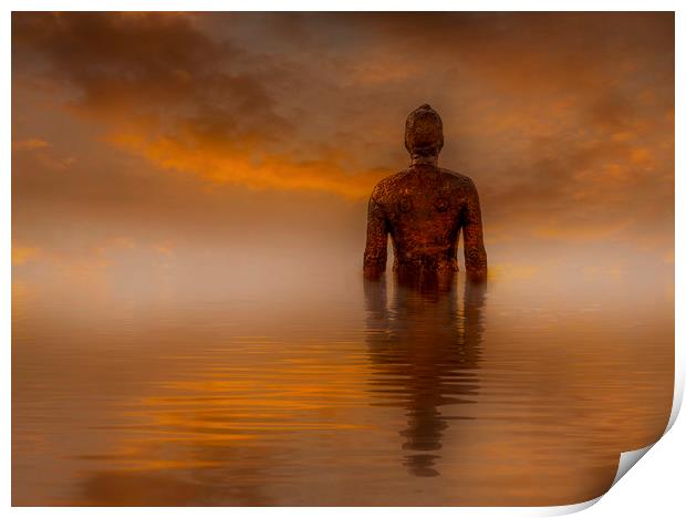 Antony Gormley's Another Place  Print by Chris Evans