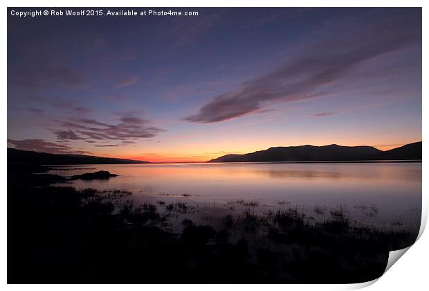  Loch Scridain Sunset Print by Rob Woolf