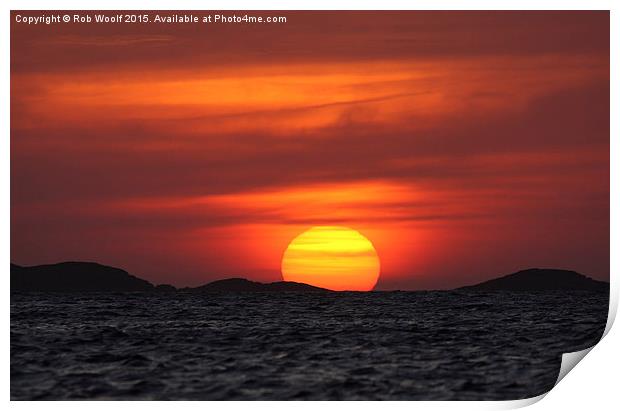  Sunset over Iona Print by Rob Woolf