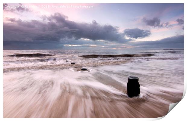 Gentle Waves at Walton on the Naze Print by Rob Woolf