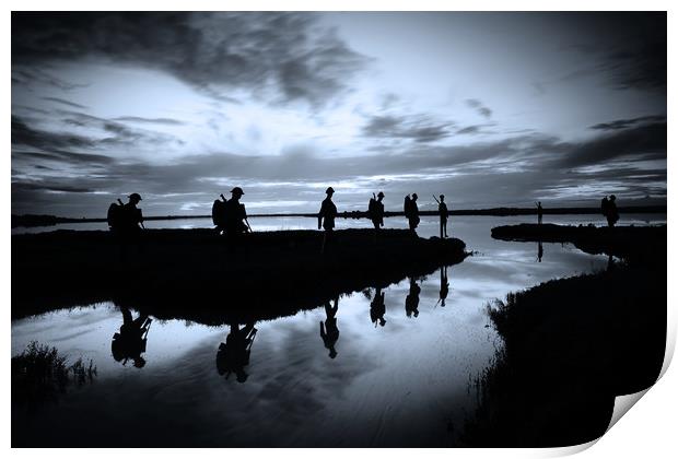 Mersea Island Soldiers Print by Rob Woolf