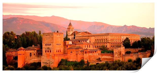 The Alhambra Sunset Print by HQ Photo