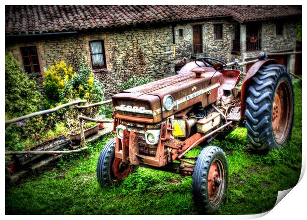 HDR Rusty tractor  Print by HQ Photo