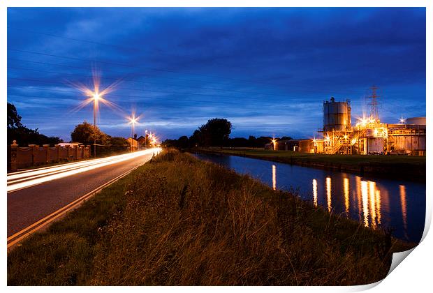  Dusk Middlewich salt works cheshire Print by paul middleton