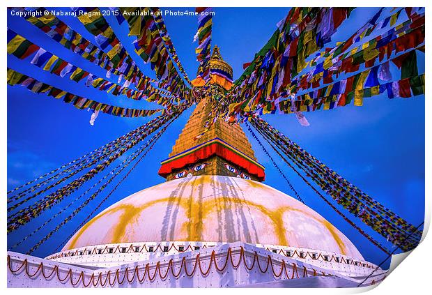 Boudhanath Stupa! Print by Nabaraj Regmi