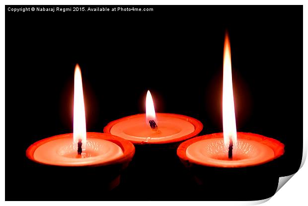 Diwali or Deepawali Butter Lamps! Print by Nabaraj Regmi