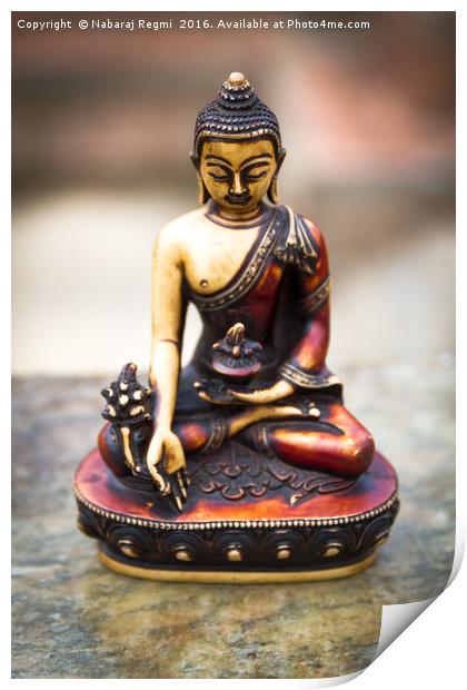 Neplease Sculpture of Budhha Print by Nabaraj Regmi