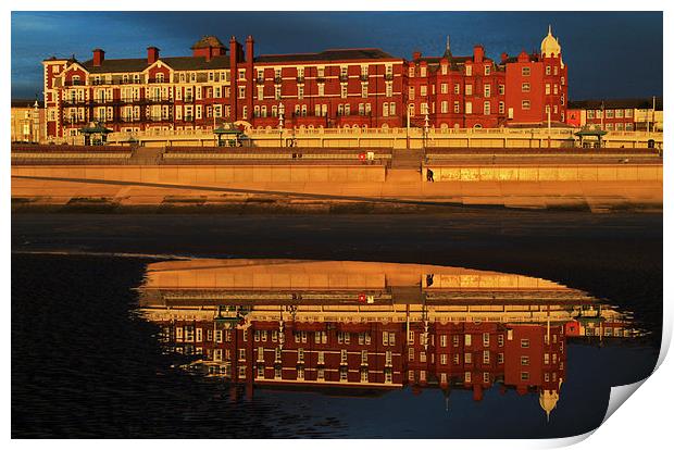  Grand Metropole Hotel Blackpool Reflection Print by David Chennell