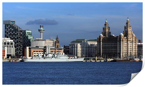  HMS Liverpools Final Visit To Liverpool Print by David Chennell