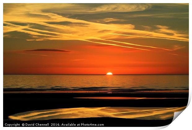  Fylde Coast Sunset   Print by David Chennell