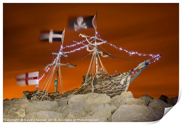 Grace Darling Pirate Ship    Print by David Chennell