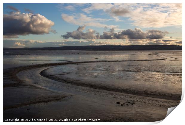 River Dee Estuary Tidal Mudflats Print by David Chennell