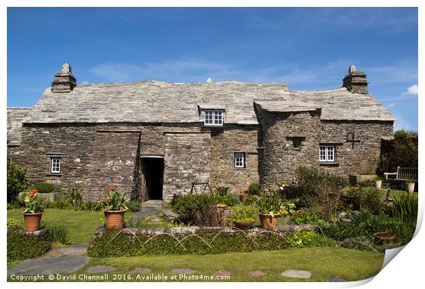 Tintagel Old Post office Print by David Chennell