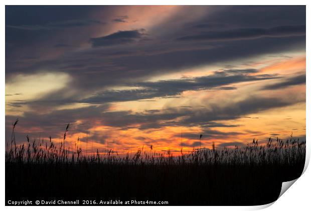 Wirral Sunset Print by David Chennell