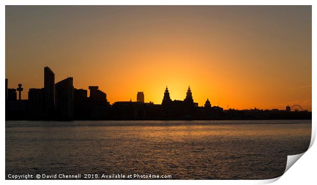 Liverpool Waterfront Dawn Print by David Chennell