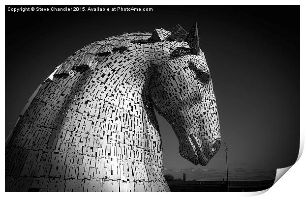 A Kelpie, Falkirk Print by Steve Chandler