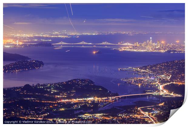 The best view of San Francisco Print by Vladimir Korolkov