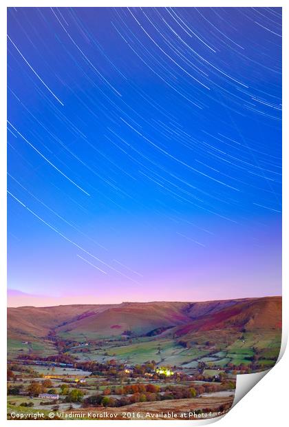 Edale under stars Print by Vladimir Korolkov