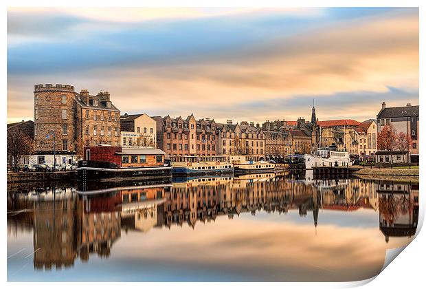 Autumn Colours, the Shore in Leith Print by Miles Gray
