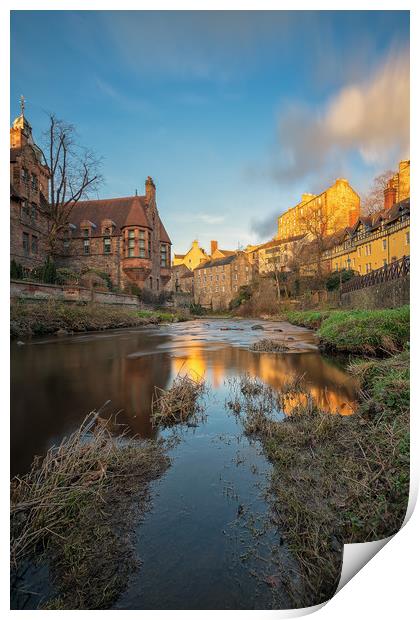 Dean Village at Sunset Print by Miles Gray